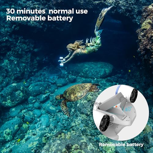 Image of Sublue Mix Underwater Scooter with Action Camera Mount 30 Minutes 22lbf 131ft Waterproof Dual Motors Water Sports Pool Diving Snorkeling for Adults Gray Battery Version