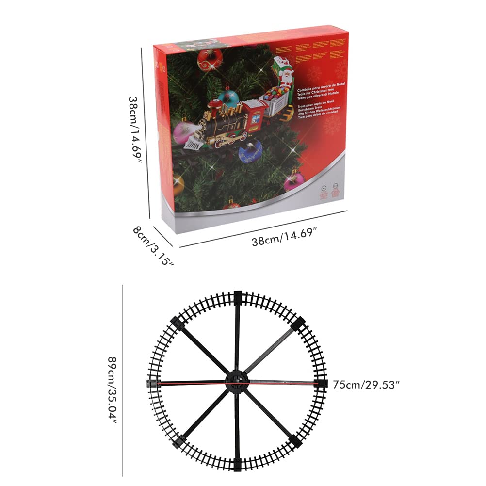 Coffret Train de Noël Lumières Électriques Sons 89 X 89 Cm | Jouet de Voiture Ferroviaire électrique, ABS, Décoration de Noël, Affichage pour la Maison, Piste Modulaire, 4 Piles AA Non