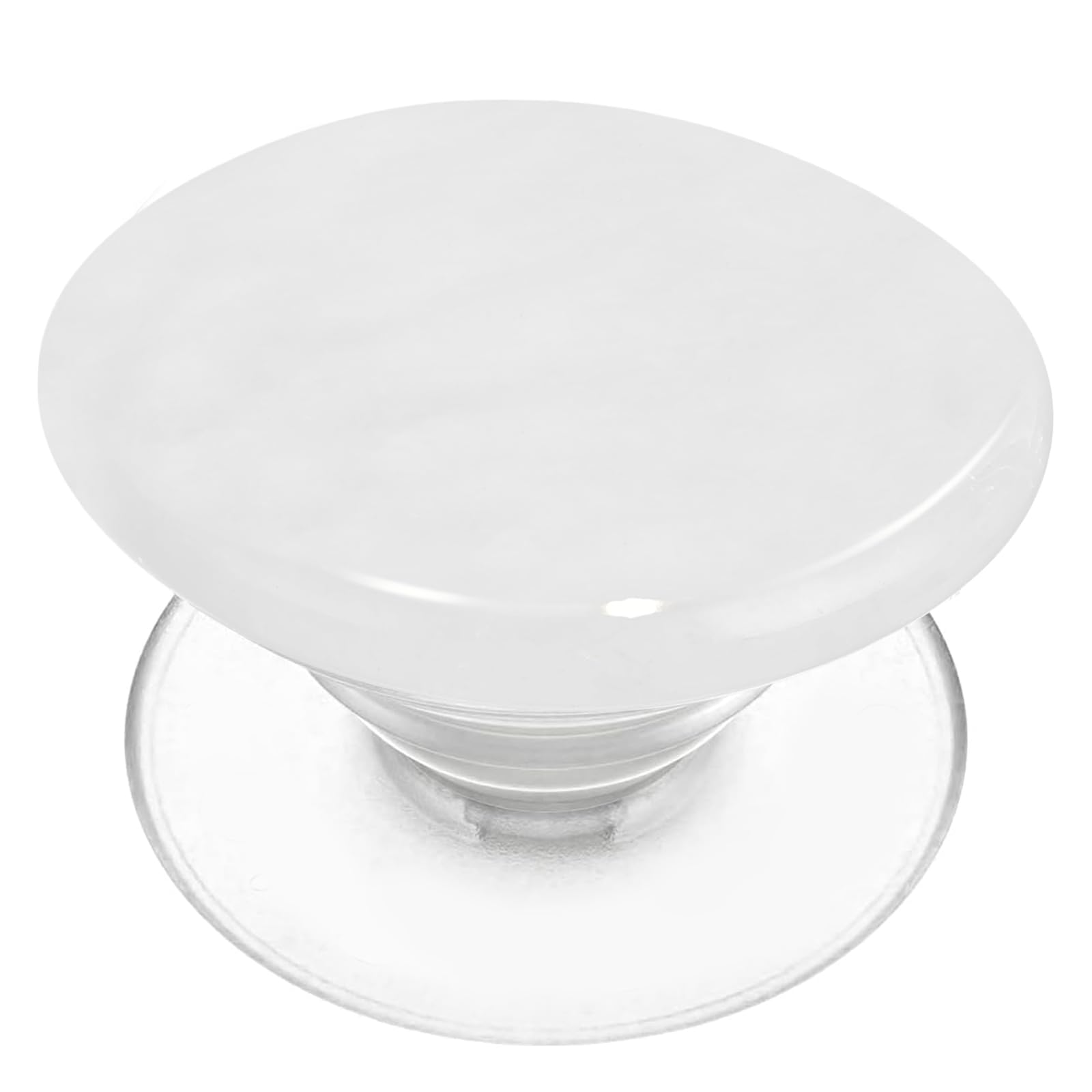 Real Stone Cell Phone Grip Foldable Handset Handle with Expansion Kickstand White Crystal