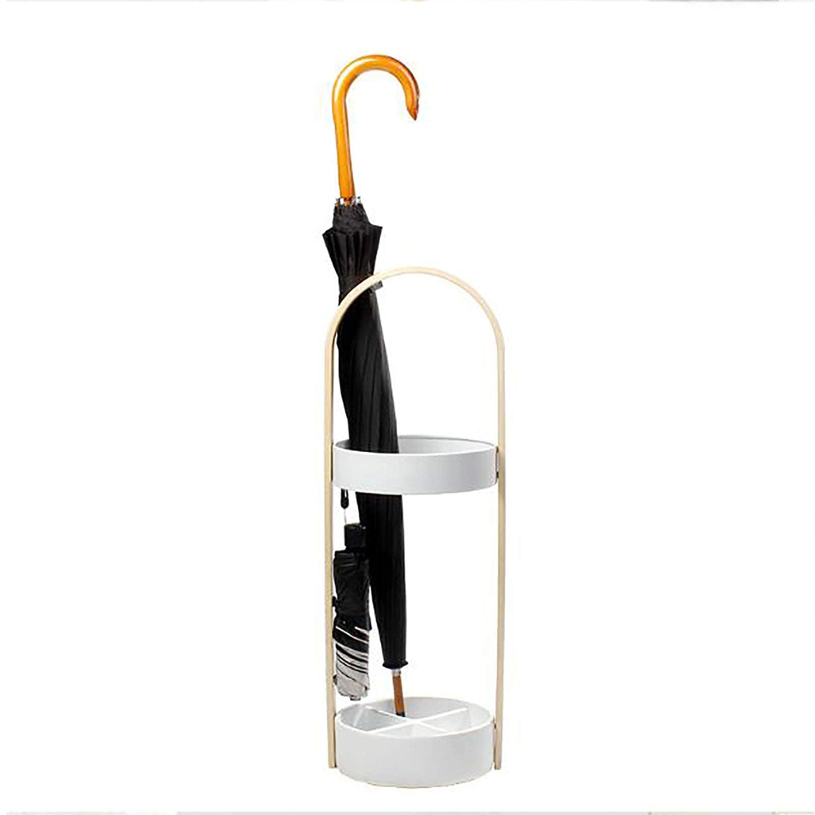 Porte-parapluie rond avec crochet Slish en métal blanc pour suspendre les modèles pliants