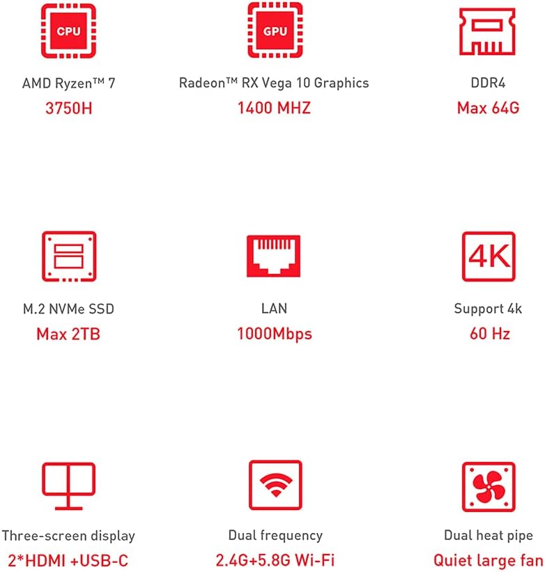 Lіmіtеd Dіѕсоunt Beelink SER3 Mini PC Windows 11, AMD Ryzen 7 3750H, DDR4 16GB RAM 500GB NVMe M.2 SSD, WiFi 5, Dual HDMI, Type-C 4K@60Hz Triple Output, Gaming Business Office Desktop Mini Computer HTPC