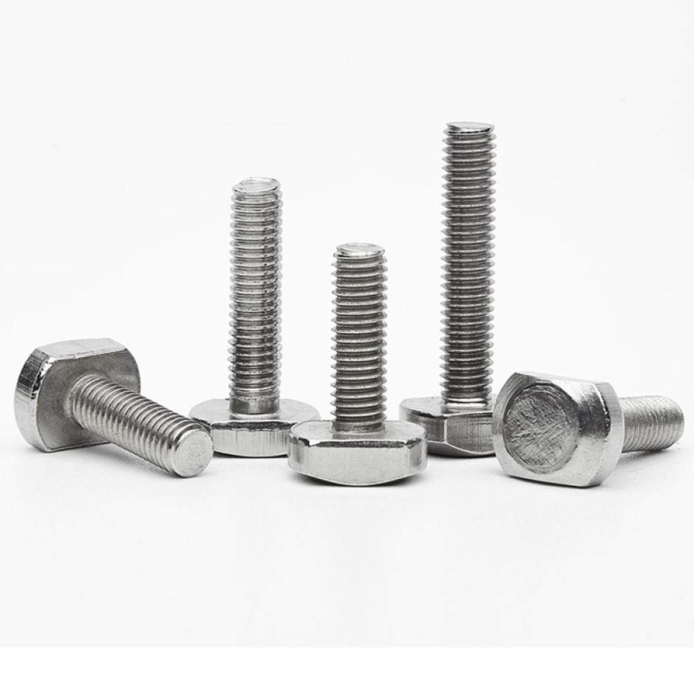 PATIKIL T-Nutenschrauben M8x20mm - 10 Stück Edelstahl 304 Silber