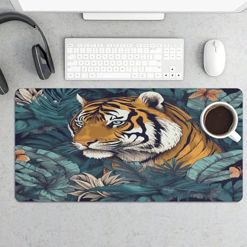 Tropical Tiger Desk Pad con base de goma tamaño grande miniatura 5
