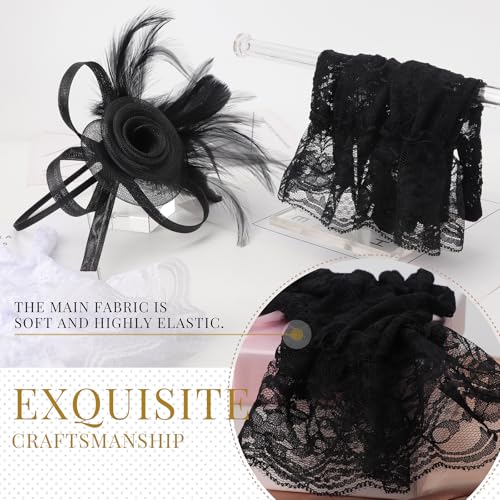 Image of DRESHOW Fascinators Hats for Women Tea Party Fascinator Hats Vintage 50s Headwear Cocktail Wedding Church Derby Hat