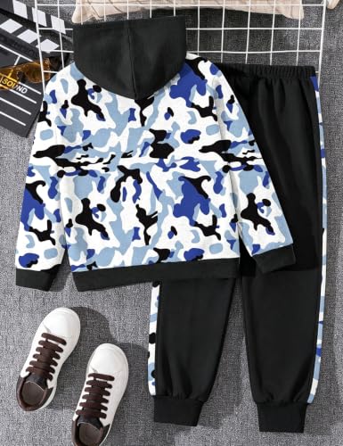 Image of Boys Clothes Fall Winter Outfits Camouflage Long Sleeve Hoodie and Pants 2PC Kids Clothes Boys for 5-14 Years