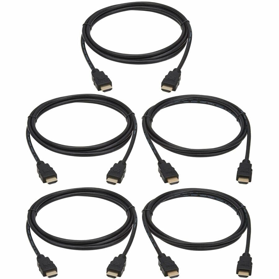 Câble HDMI 4K haut débit lot de 5 de 1,8m noir mâle mâle 4:4:4