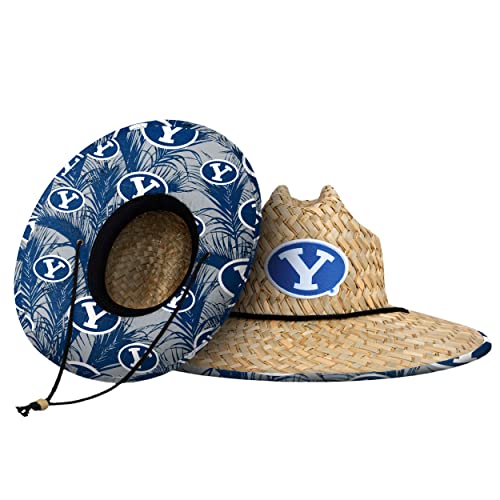 Image of FOCO NCAA Mens NCAA College Team Logo Floral Straw Sun Hat