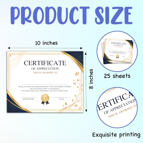 Image of Certificate of Appreciation -25pcs, Certificates of Recognition-A33