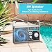 Portable AM FM Radio, Shortwave Transistor Radio with Best Reception, Battery Operated or AC Power Retro with Big Bluetooth Speaker, Earphone Jack USB TF Card AUX Input, for Senior(Gray)