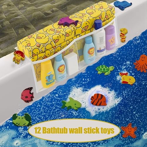 Image of Bath Kneeler -8 Suction Cups & 2 inch Thicker Padding.Certified Bath Kneeling Pad for Bath Tub & 5 Bath Toy Organizer. Fast Dry Bath Kneeler and Elbow Rest Pad Set. Baby Bath Essentials by Supa Ant-Duck