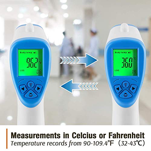 Forehead Thermometer 2 Pack Digital Medical Infrared Forehead Thermometer, Non-Contact Thermometer with Accurate Instant Readings for Infant Child Adult