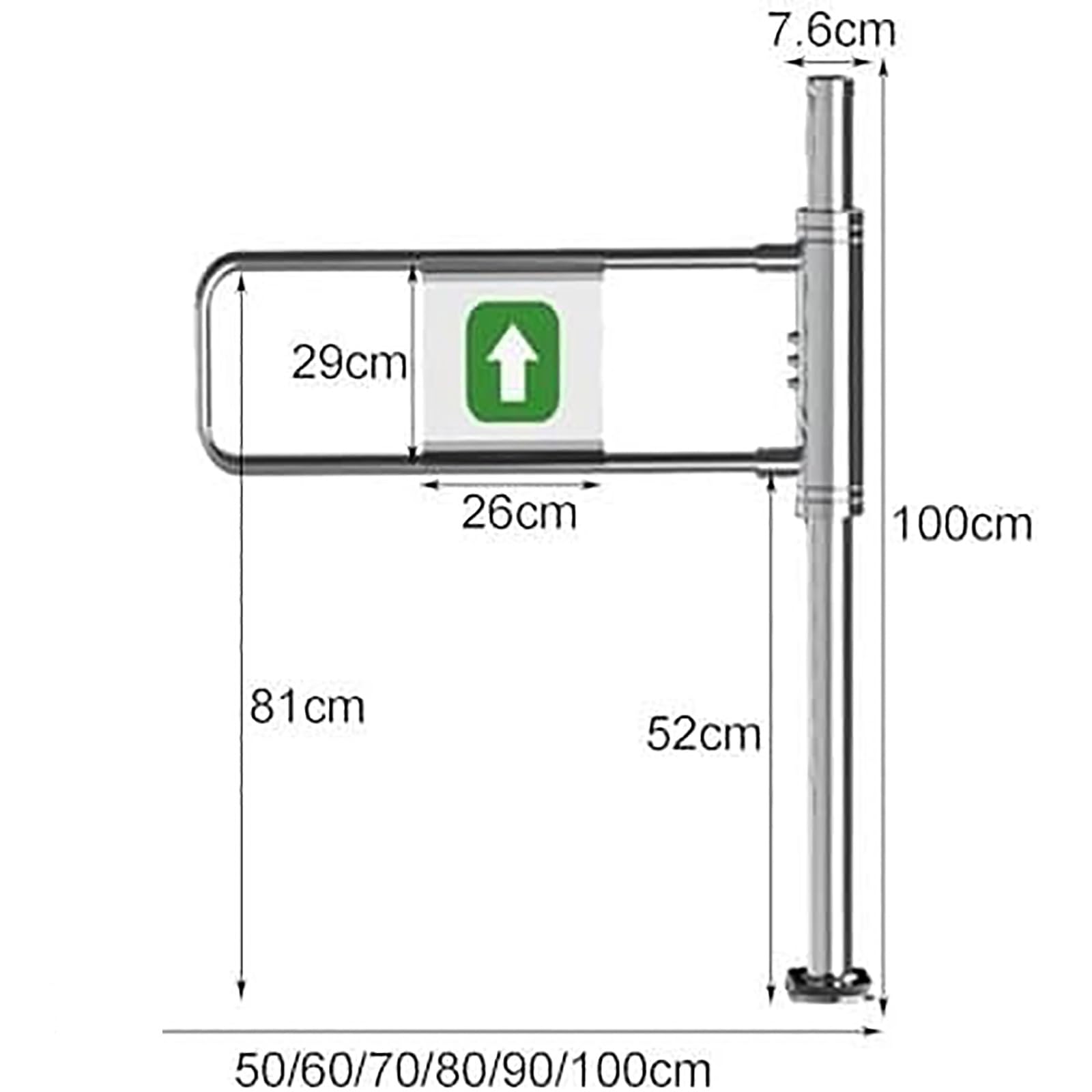 Puerta de empuje para entradaAlto control de acceso de tráfico (izquierda 50 x 100 cm) y diseño eficiente para mejorar