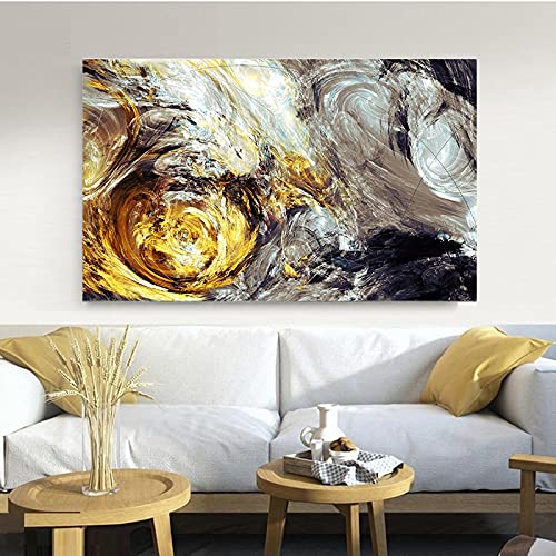 Tableau abstrait moderne coloré pour salon chaleureux de 70x120 cm