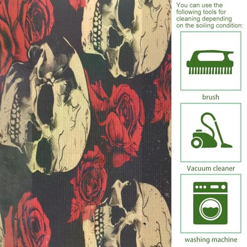 2 alfombrillas de cocina de calaveras absorbentes lavables antideslizantes 4