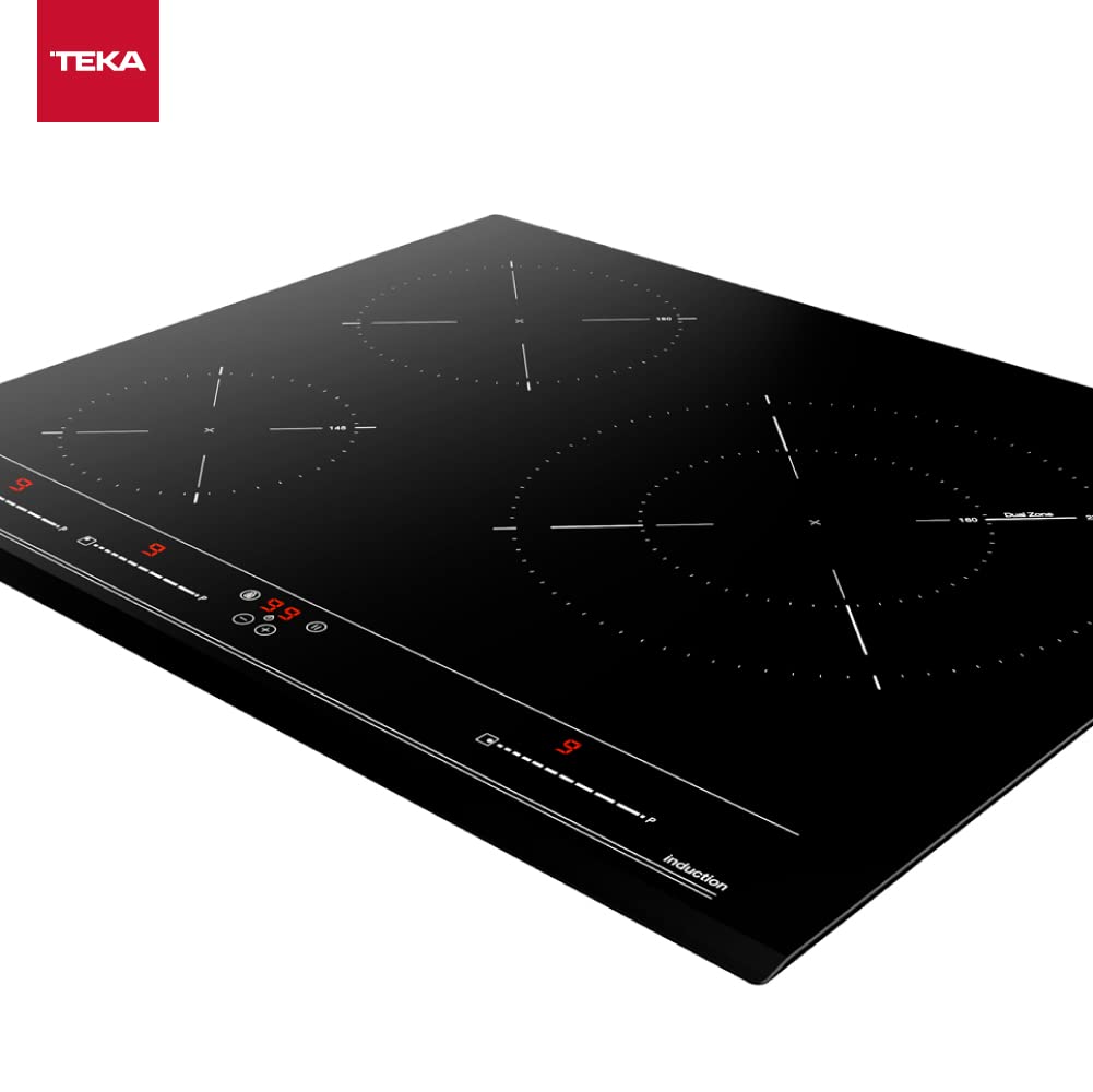 TEKA Placa Inducción 60 cm, 3 Zonas de Cocción, Touch Control Multislider, Función Power Plus y Stop & Go, Modo Silencio, Seguridad Auto Lock, Modelo IZC 63015 MSS