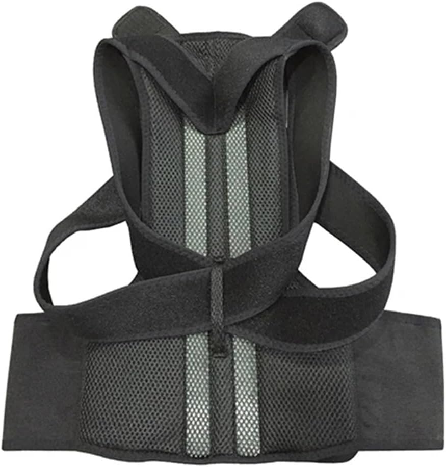 XS-5XL Plus Size Full Back Corrector Neck Clavicle Support Waist Back Upright Straightener Shoulders Brace Improves Hunchback and Provides Upper Lower Back Pain R (Black X)
