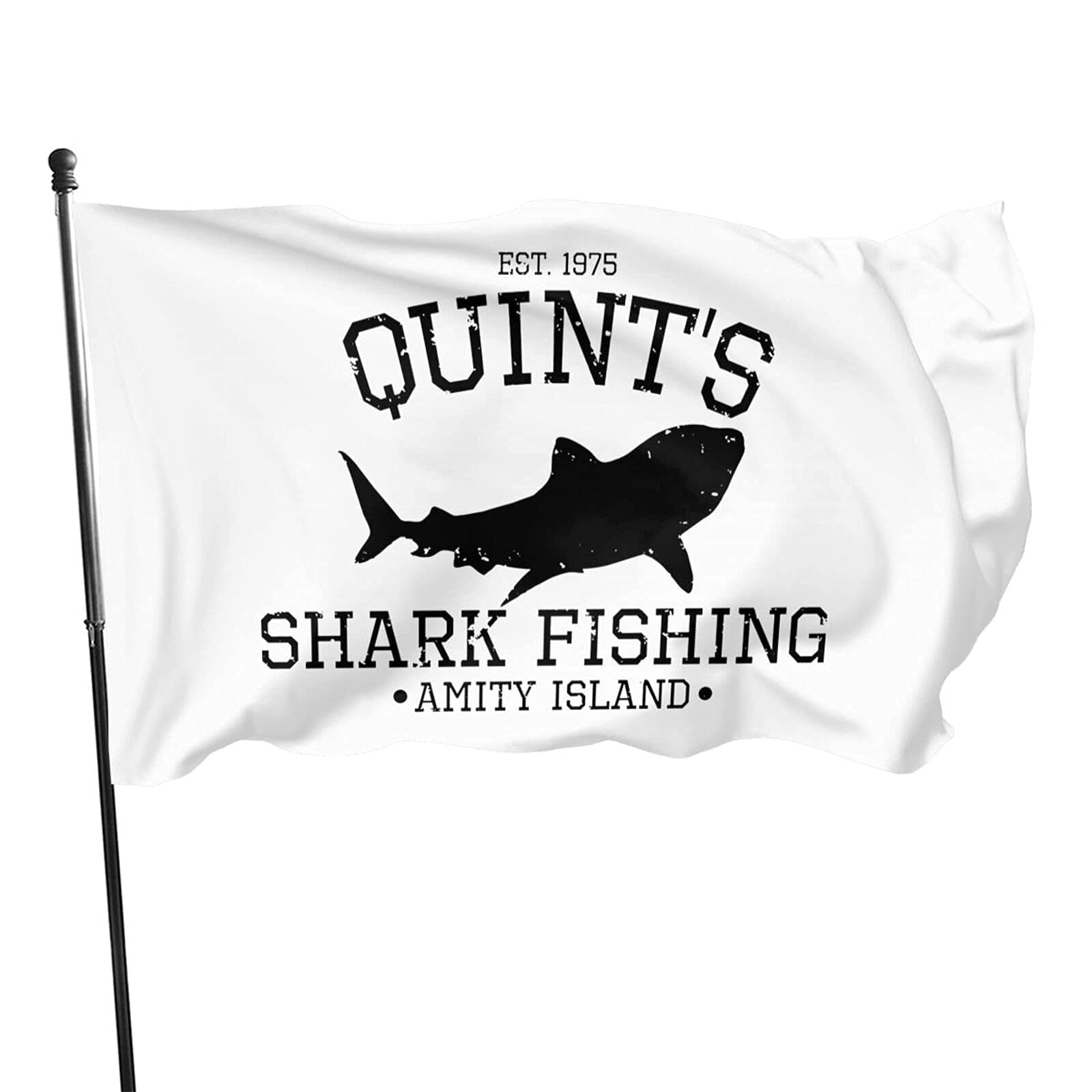Garden Flag Shark Fishing Jaws Sign Seasonalflag Decorative Porchflag Fade Resistant Outdoor Banner Flags For Front Yard Parade Party 90X152CM