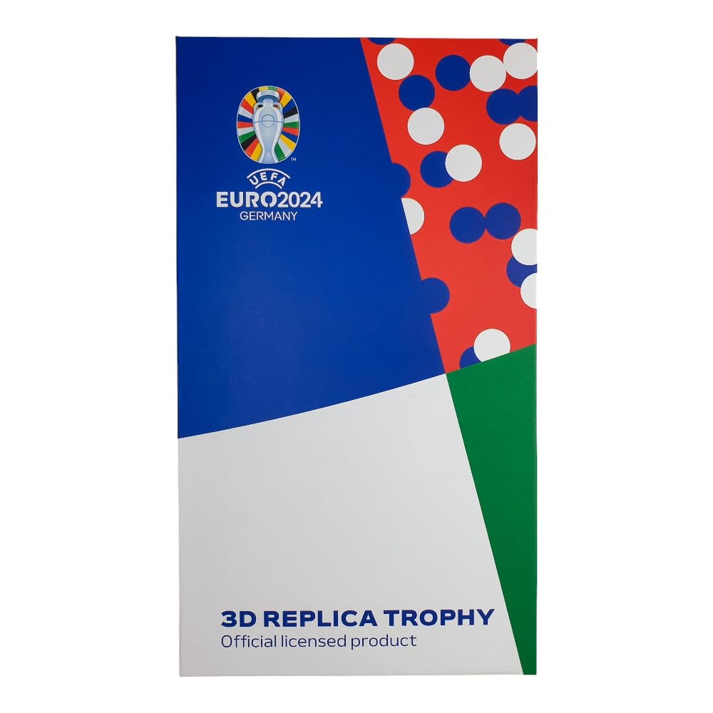 AMBALLCOM | Réplica Oficial del Trofeo de la Eurocopa 2024 (100mm) – Edición España Campeón con Pedestal Acrílico – Coleccionable para Aficionados al Fútbol