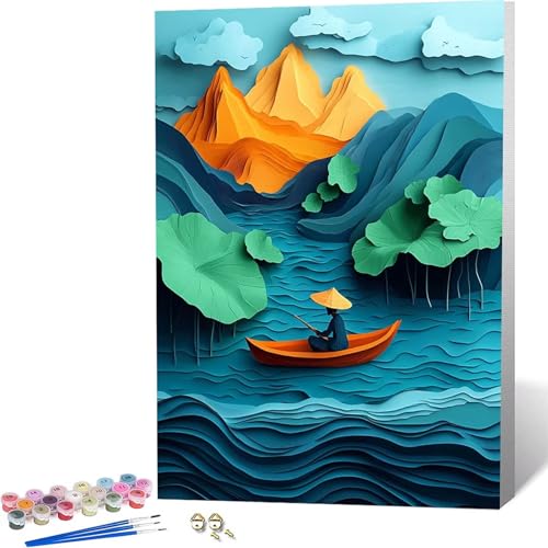 Paint by Numbers �R �������G �C �y�C���g�o�C�i���o�[, ��l�p�����h��G�L�����o�X�N���t�g �u���V�ƃA�N�����G�̋�� �z�[�� �I�t�B�X����, �����ւ̃M�t�g 60x80CM -zjn2604D6