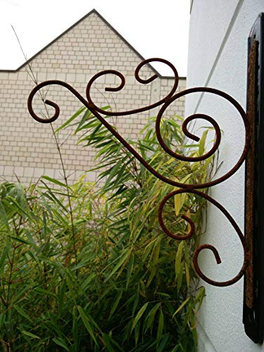 Zen Man Rost Laternenhaken Garten Wandhaken Blumenampelhalter Blumenampelhaken Lampenhaken Blumenampel Aufhänger L35*30cm 031368