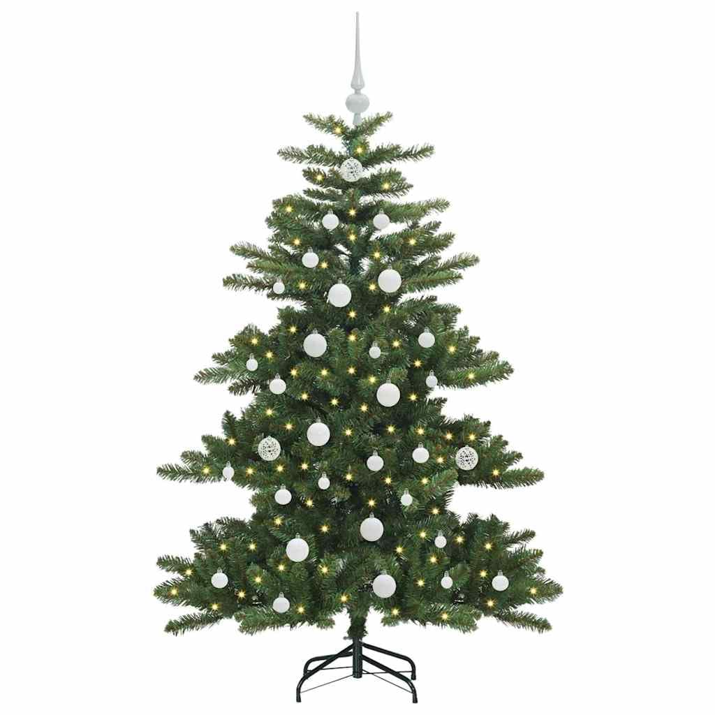 Künstlicher klappbarer Weihnachtsbaum Grün 150 cm, aus PVC und Stahl, mit 150 warmweißen LEDs, ideal für Festliche Innendekoration zu Weihnachten
