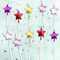 10 Cute Heart Shaped and Star Birthday Candles Multi Color Cake Candle Toppers for Party Wedding Cake Decoration Supplies Cute Birthday Decorations