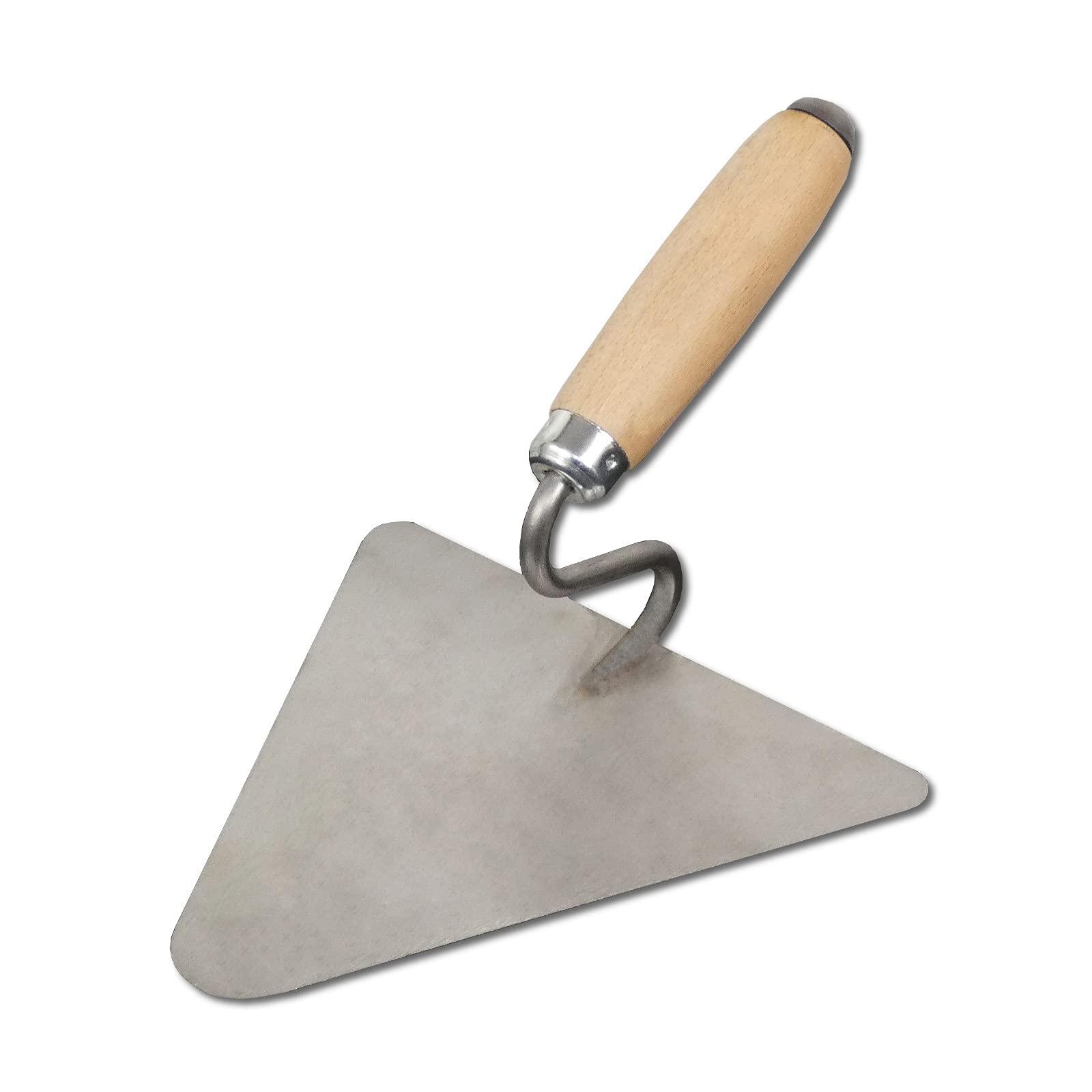 DEWEPRO Lot de 2 Truelles Berlinoises 200x190mm – Truelles de Maçon Triangulaires avec Col de Cygne – Lame Acier Inoxydable 1,0mm – Manche Bois Ergonomique – Outil Professionnel pour Mortier et Enduit