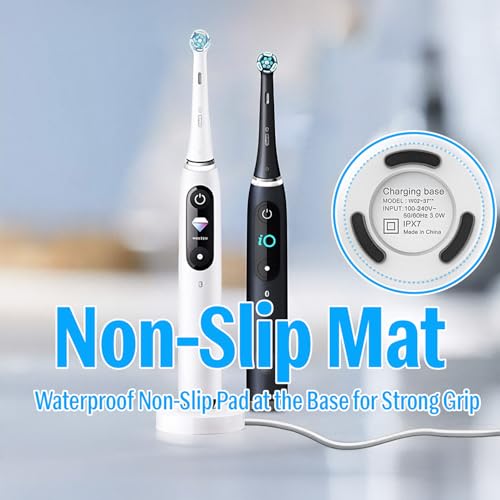 Image of 2 Pin 240V Model 3768 Replacement Charger Base Compatible with Braun Oral B iO Series 7 Series 8 Series 9 Electric Toothbrush, Magnetic Travel Charging Base - Travel Friendly
