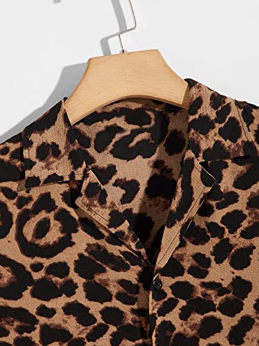 Floerns Men's Striped Shirts Casual Short Sleeve Button Down Shirts3