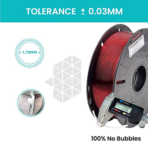 Image of Tesseract Premium PLA + 1.75mm 3D Printing Filament | Dimensional Accuracy + /- 0.03mm | Compatible with Most FDM Printers | 1 KG 3D Printer Filament - PLA Glass Red (Quantity 1)