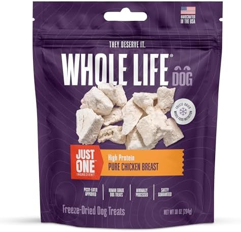 Whole Life Dog Just One Chicken Freeze Dried Dog Treats - Human G...