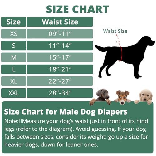 Image of Paw Legend Washable Dogs Diapers Male Dog Belly Bands for Male Dogs Diapers Reusable Puppy & Doggie Diapers Male (3 Pack, X-Large)
