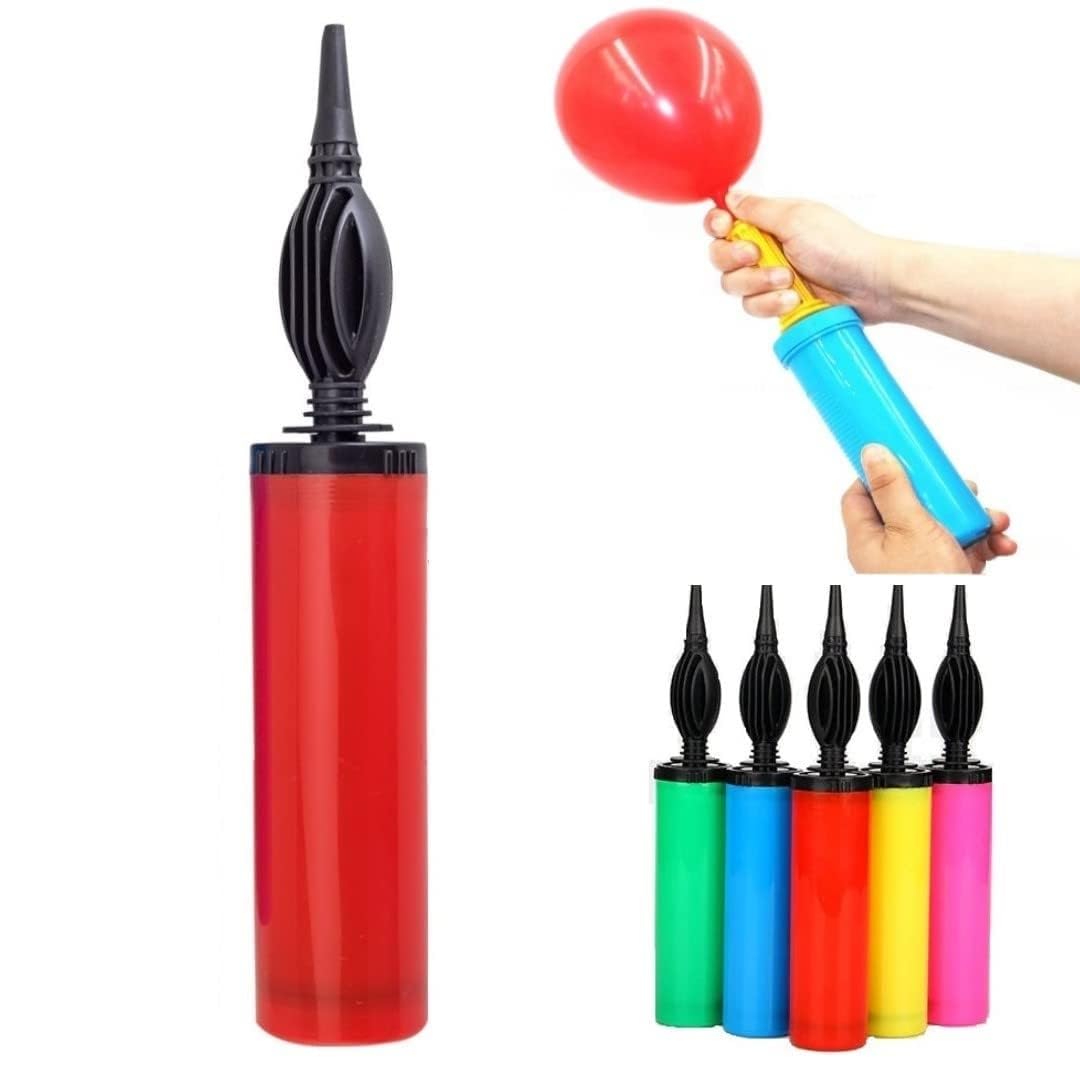 SEMITO Balloon Hand Pump Double Action Manual Air Inflator for Latex & Foil Balloons | Portable Balloon Blower for Birthday, Wedding, Festival & Party Decorations (Multicolour) (Pack of 1)-image-25