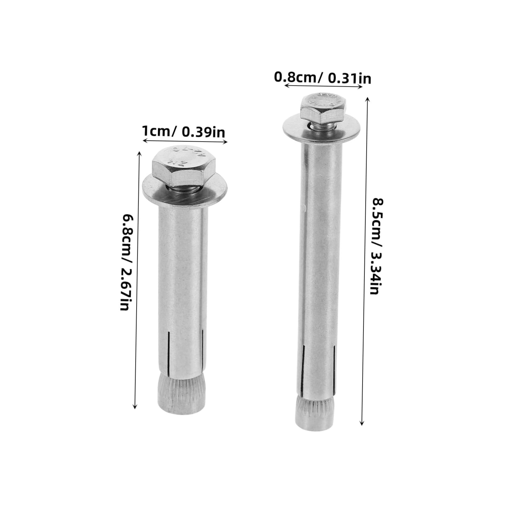 20 Pcs Tornillos de Expansión de Acero Inoxidable, Perno de Alta Resistencia Manguito Interno, Perno de Expansión Hexagonal para Fijación en Construcciones y Reparaciones