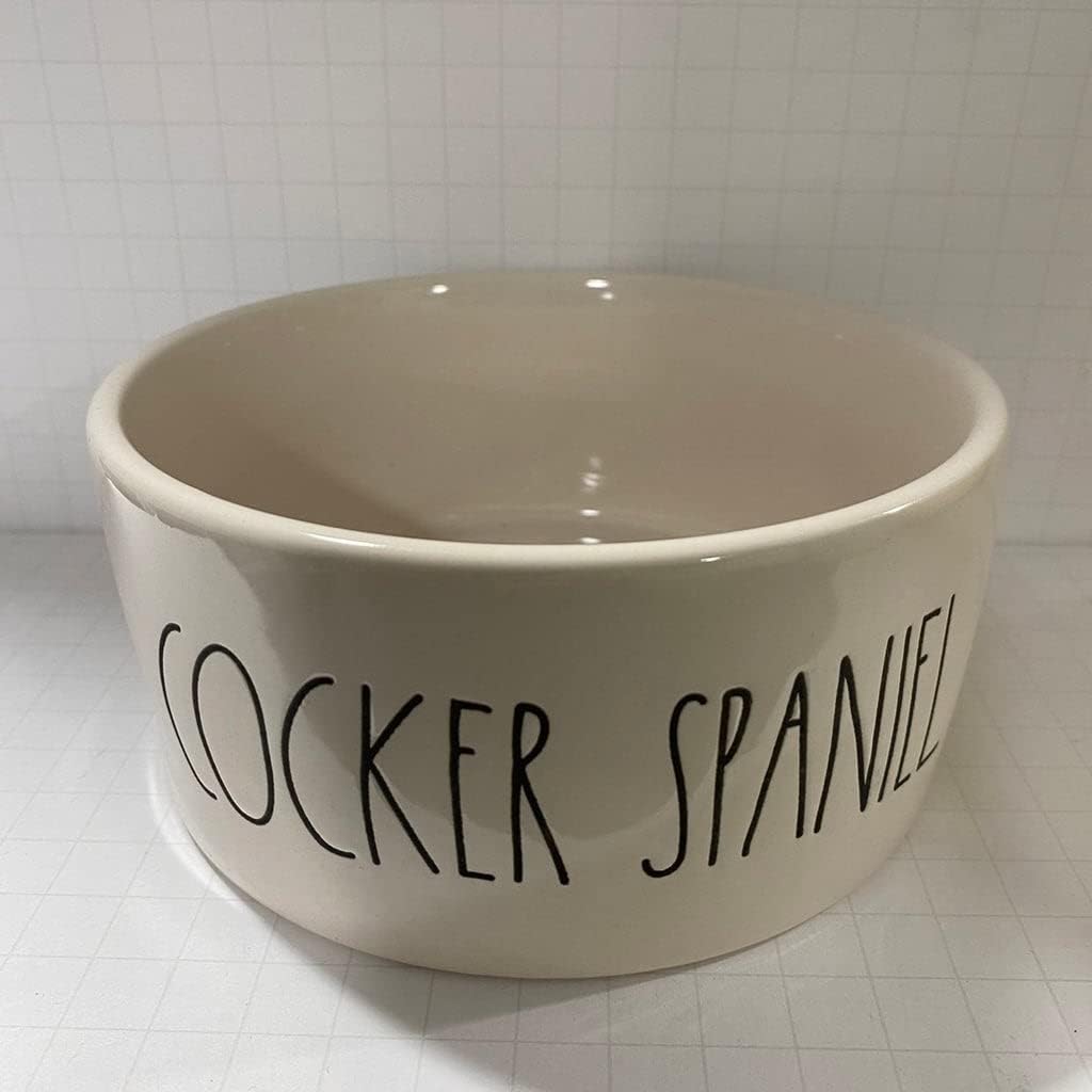 Rae Dunn COCKER SPANIEL Dog Bowl -Ceramic - 6 inches diameter