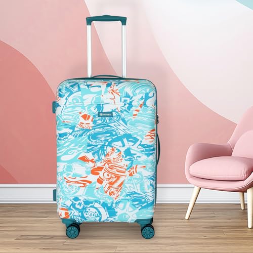 Image of NOVEX Ranger 28-Inch Trolley Suitcase for Men & Women | Polycarbonate Hard Shell Luggage Anti-Theft Zippers | Ideal for Office Trips, Travel & Weekend Getaways | Turquoise