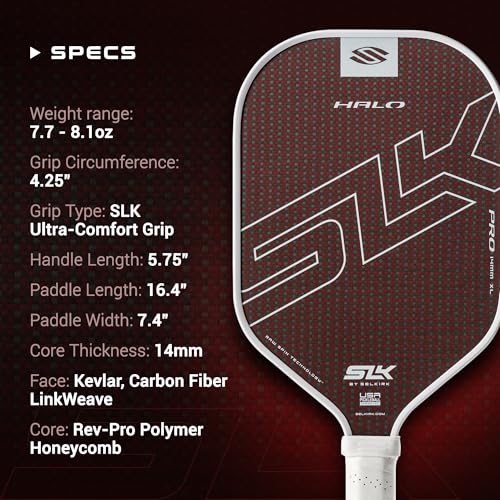 Image of Selkirk Sport SLK Halo Pickleball Paddles | T700 Raw Carbon Fiber Paddle
