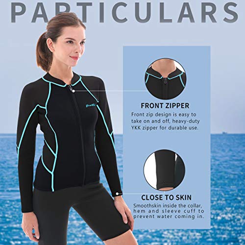 GoldFin Wetsuit Top Women, 2mm Wetsuits Jacket Long Sleeve Neoprene Tops for Water Aerobics Diving Surfing Swimming by GoldFin - Image 5