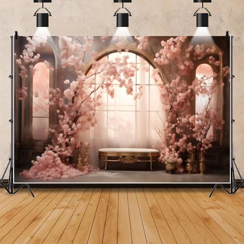 Fondo Fotográfico Leowefowa 10x8ft Flores Rosadas miniatura 2