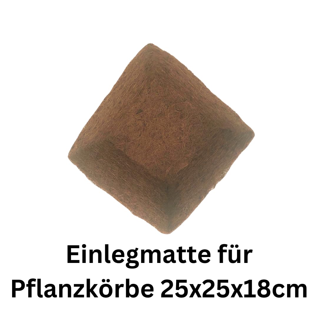 Iflo Flexibel gestaltbare Pflanzkörbe (25 x 25 x 18 cm) für Gartenteiche: mit und ohne Kokos-Einlegematte erhältlich. Ideal für Seerosen und andere Teichpflanzen (5 Einlegematten)