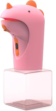 Seawah Automatic Foam Soap Dispenser - IPX6 Waterproof Cute Dinosaur Foaming Smart Hand Soap Dispenser for BathroomPink