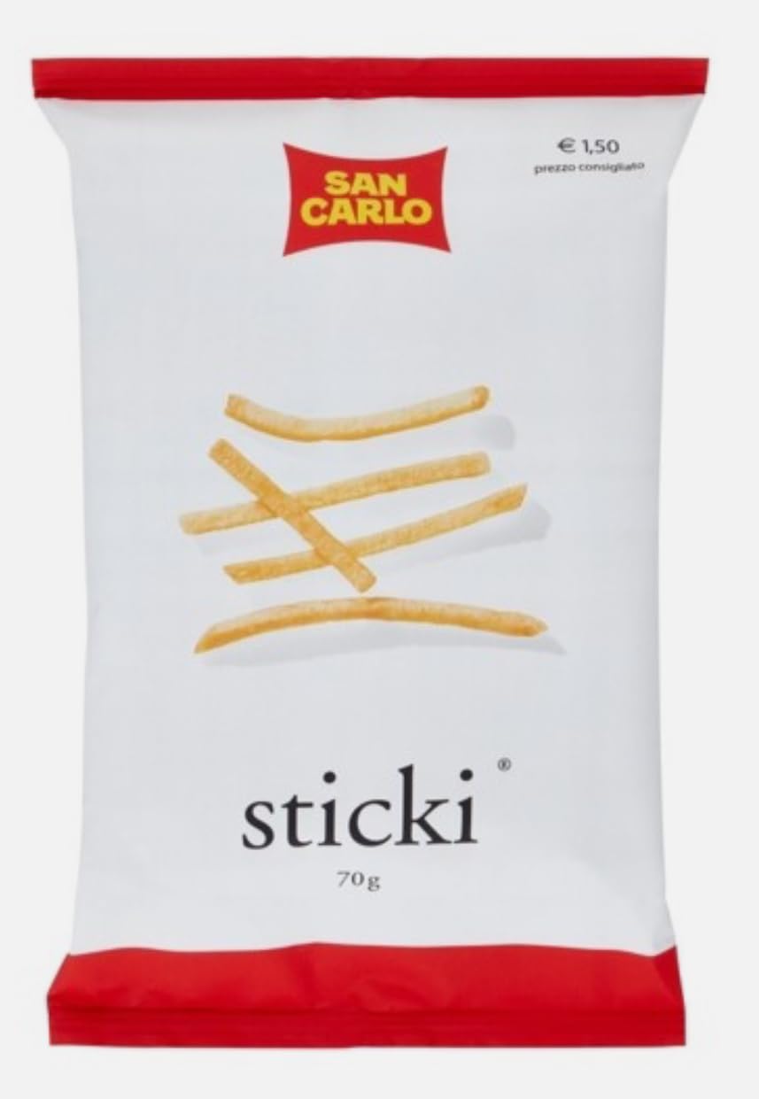 15 x 70g San Carlo Sticki, Gusto Classico, Patatine a Forma di Fiammifero, Snack Croccante