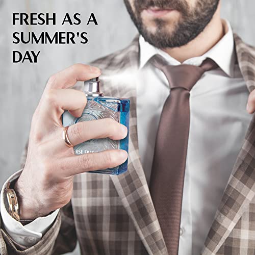 Novoglow Verse Fresh For Men - 3.4 Fl Oz Eau De Parfum Spray For Men - Long Lasting Citrusy Floral & Woodsy Fragrance Smell Fresh All Day Long Includes Carrying Pouch Gift For Men For All Occasions #TOP4