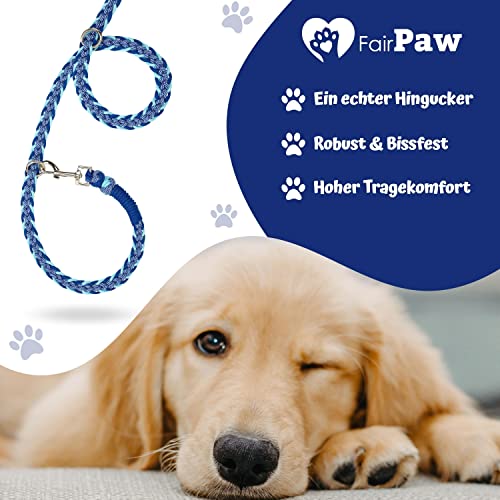 FairPaw Paracord Hundeleine geflochten - 1,8m Hunde Leine verstellbar mit 2 Karabiner, Leine Hund Große Hunde, Hundeleinen, Dog Leash, Führleine Hund, Bissfeste Hundeleine zum Umhängen, Trainingsleine