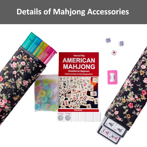 Juego Americano de Mahjong con 166 Fichas y Accesorios miniatura 4