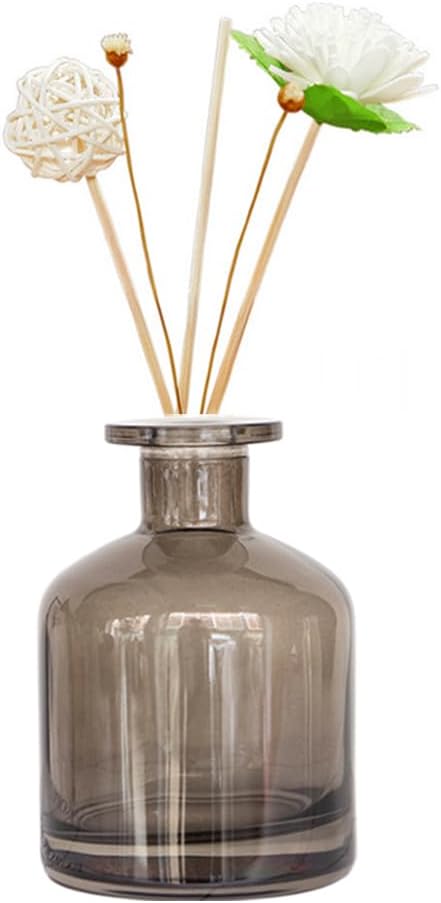 150ml 5oz Amber Glass Diffuser Bottles Aromatherapy Jar Decorative Bottles Vases Essential Oil Perfume Bottle Container for Home Office Wedding Decoration DIY Crafts