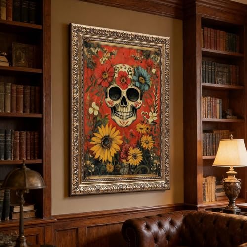 Art folklorique mexicain Calavera impression sur toile haut de gamme 20x30 - 3