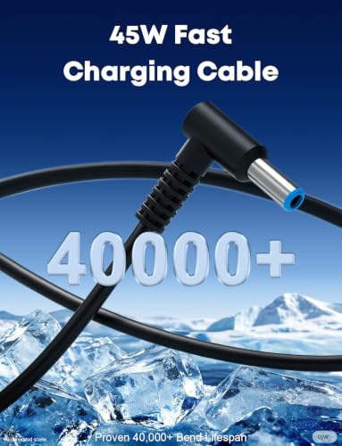45W 19.5V 2.31A Laptop Charger for HP Stream 14 13 11, Pavilion x360 15, EliteBook 840 G3 G4, ProBook, Chromebook 11 EE - AC Adapter Power Supply Cord with Durable Blue Tip L-Shape Connector