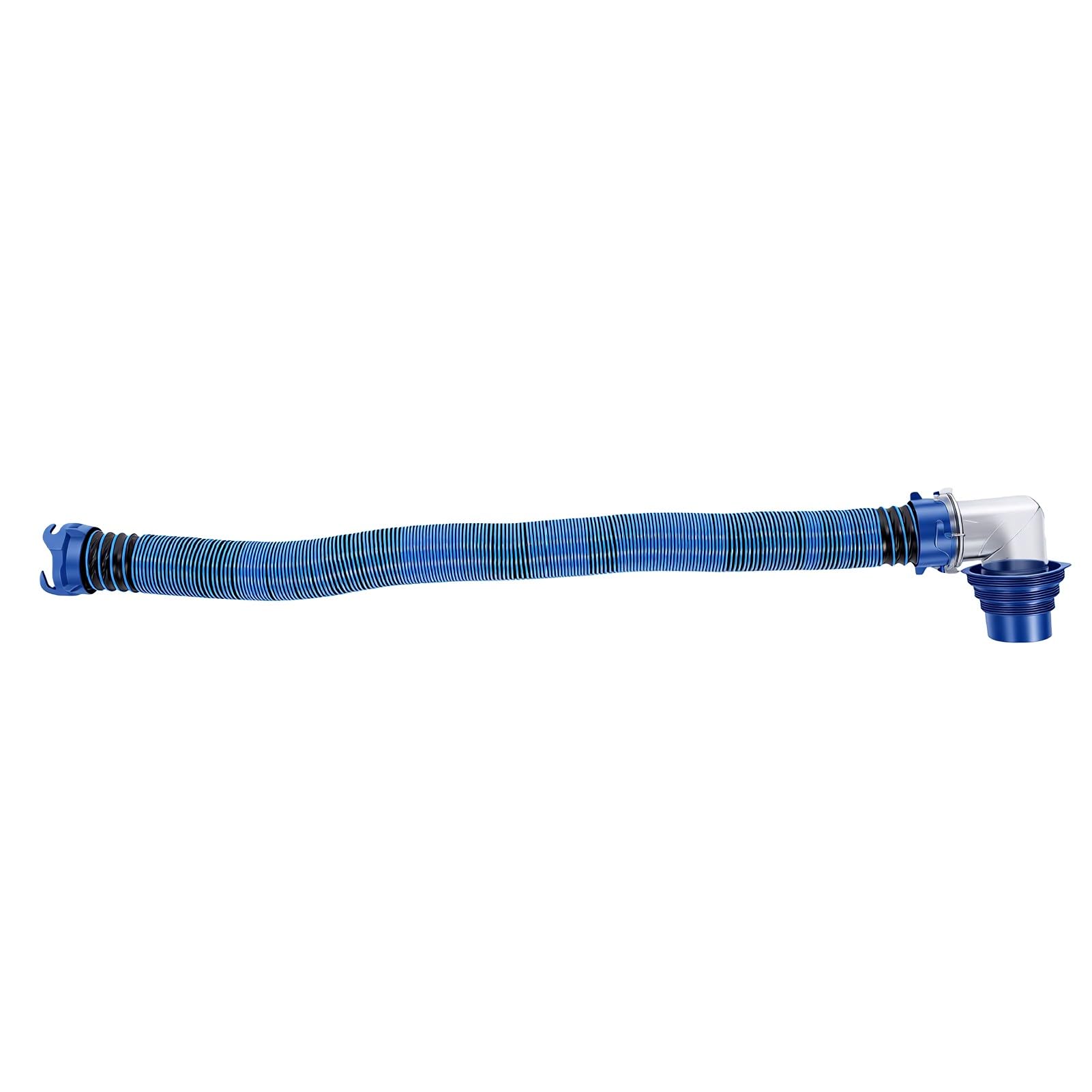 Kit Tubo per Scarico Camper 20 Ft con Gomito Trasparente a 90 | Tubo per acque reflue in TPE con adattatore 4 in 1, tappi terminali a prova di perdite, per serbatoio delle acque reflue