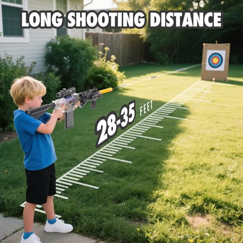 Realistic M416 Rifle Toy Set, Semi-Auto Sniper Foam Blaster, Electric Toy Gun with Scope, Sight, Flashlight, 3 Magazines & 100 Soft Bullets for Nerf Guns Darts, Festival Gift for 8-12 Ages Kids by Tinhowder - Used condition - Image 3